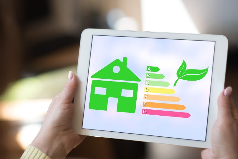 Tablet,Screen,Displaying,A,Home,Energy,Efficiency,Concept
