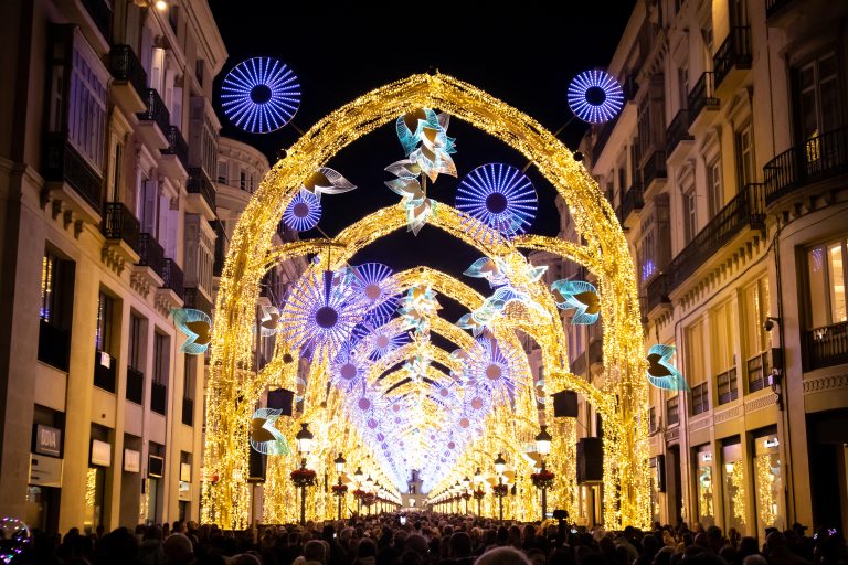 Malaga,/,Spain,-,December,18,2019:,Thousands,People,Enjoying