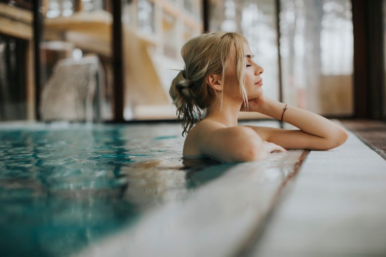 Sensual,Young,Woman,Relaxing,In,Spa,Swimming,Pool