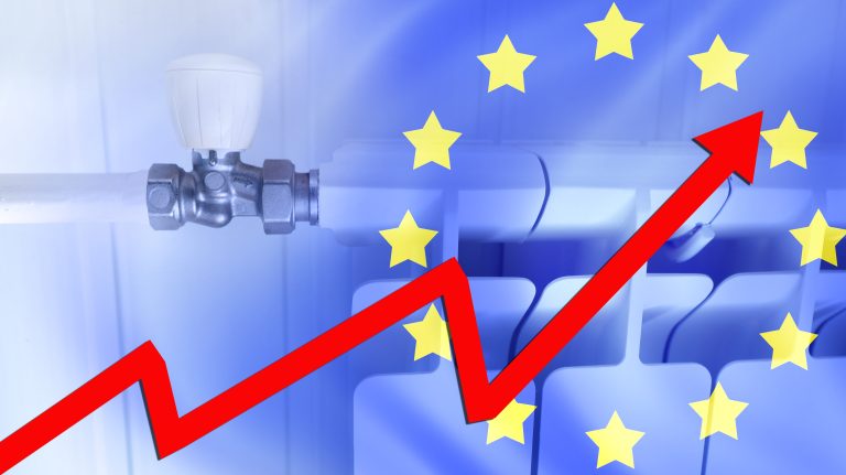 Euro,Banknotes,And,Heating,Radiator.,Eu,Finances,Concept.,3d,Illustration