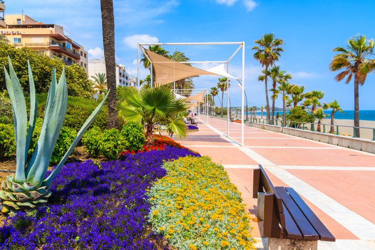 Flowers,On,Beach,Promenade,In,Estepona,Town,On,Costa,Del