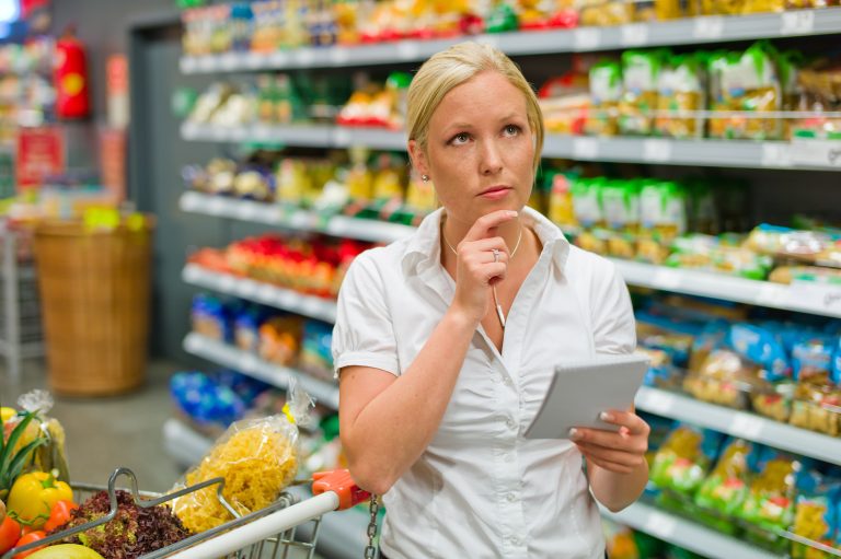 A,Woman,Is,Overwhelmed,By,The,Huge,Selection,When,Shopping