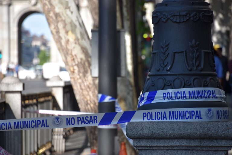 Madrid,/,Spain,-,02,06,2019:,Police,Tape,Wrapped