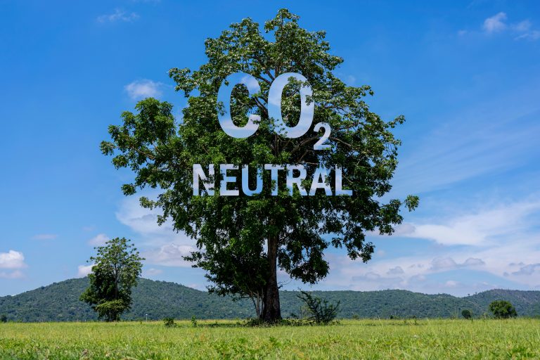 Co2,Neutral,Written,On,A,Tree,Trunk,,Carbon,Neutrality,Concept.