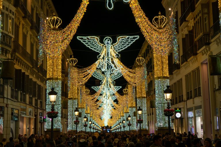 Malaga,,Spain,-,December,3,,2022:,Christmas,Decorations,On,Marqués