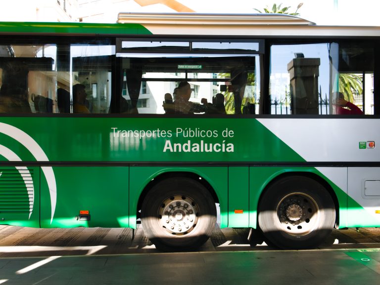 Malaga/spain,-,02-21-2019,:,Side,View,Of,A,City,Bus