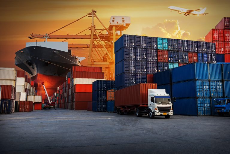 Logistics,And,Transportation,Of,Container,Cargo,Ship,And,Cargo,Plane
