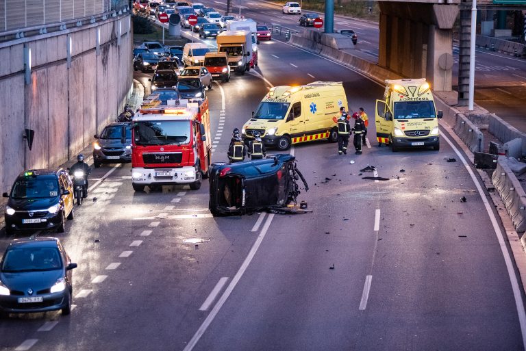 Barcelona,,Spain;,21,Feb,2016:,Accident,In,The,Ronda,Litoral