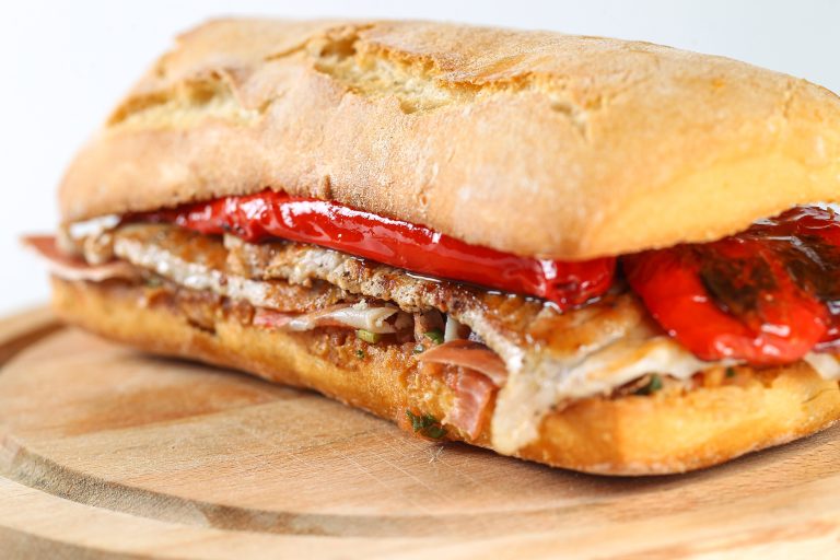 Tasty,Pork,Grilled,Serranito,Sandwich,In,A,Ciabatta,With,Ham
