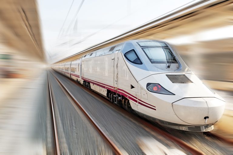 Modern,Hi-speed,Passenger,Train.,Motion,Effect,.