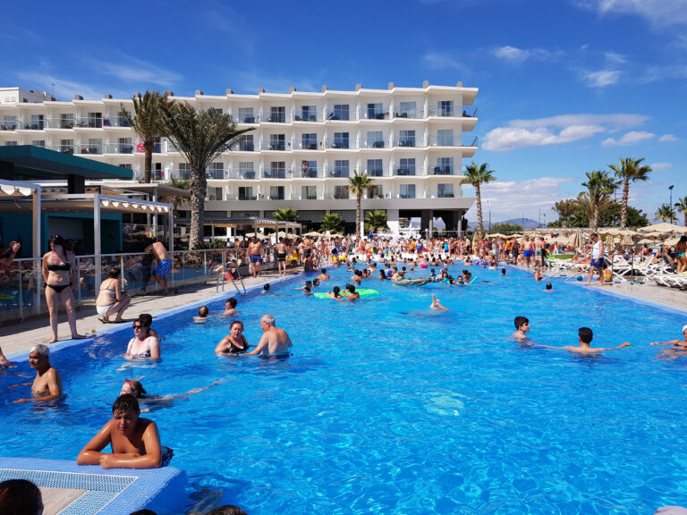 Costa,Del,Sol,Torremolinos,Spain,27/07/2019,Hotel,And,Pool,People