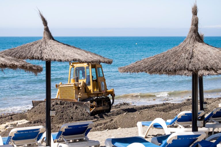 Estepona,,Malaga,,Spain,-,June,10,,2022:,Excavator,Works,On
