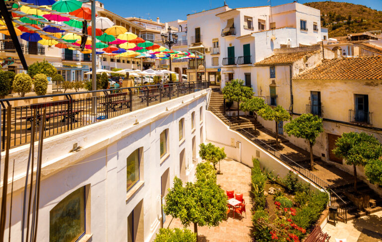Torrox,,Spain,,June,25,,2019,Summer,Decoration,With,Multicolored,Umbrellas