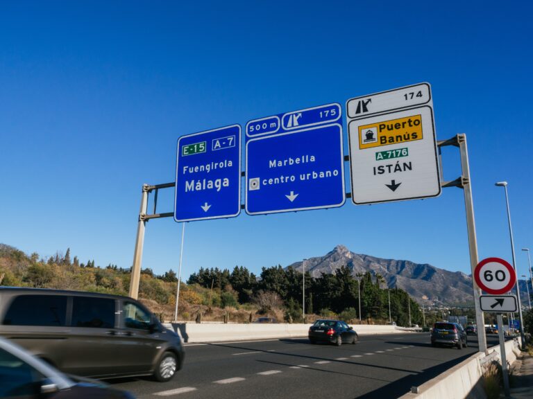 Marbella,,Spain-,December,-07,,2021:,Traffic,Sign,Of,The,Highway