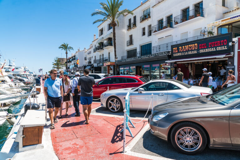 Puerto,Banus,,Spain,,June,28,2017:,Tourist,Walking,And,Looking