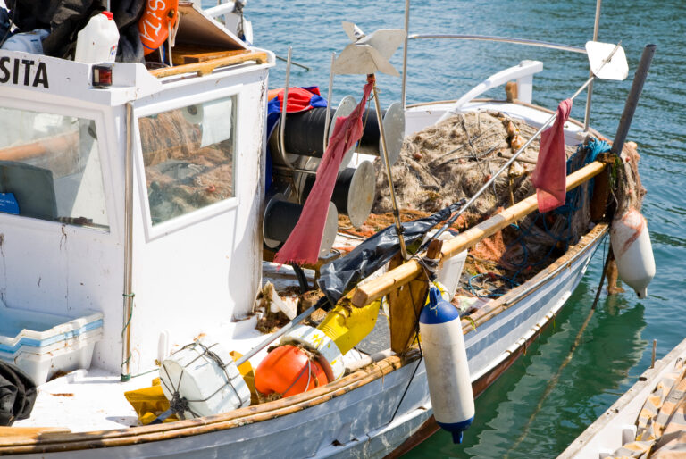 Fishing,Boat,Int,The,Portocolom,Harbor,,Mallorca,,Spain