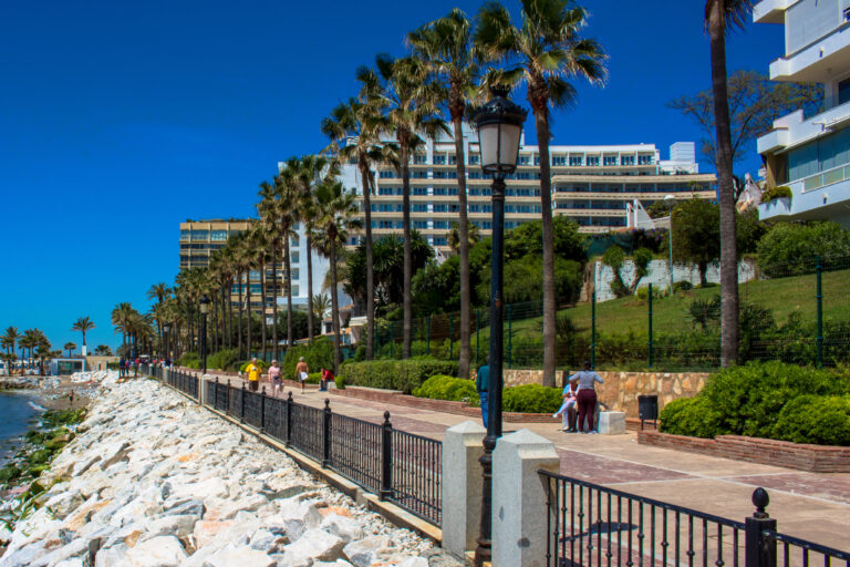 Promenade.,A,Sunny,Day,In,The,Street,Of,Marbella.,Malaga