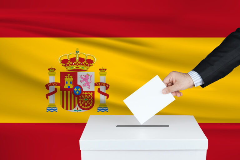Election,In,Spain.,The,Hand,Of,Man,Putting,His,Vote