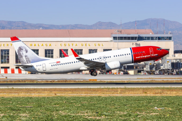 Malaga,,Spain,Â,July,28,,2018:,Norwegian,Boeing,B737-800,Airplane