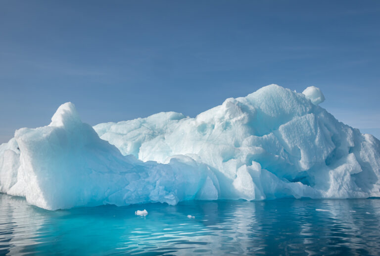 Arctic,Landscape,,Panoramic,View,To,Icebergs,,Wide,Format,,,Greenland