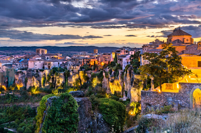 Cityscape,Of,Cuenca,At,Sunset,In,Spain