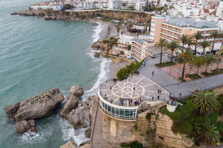 Spain,,Nerja,Town,On,Costa,Del,Sol,,Aerial,View,Of