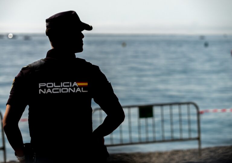 Torre,Del,Mar,málaga,spain;9-11-2022:,Spanish,National,Police,Guarding,The,Area,Of
