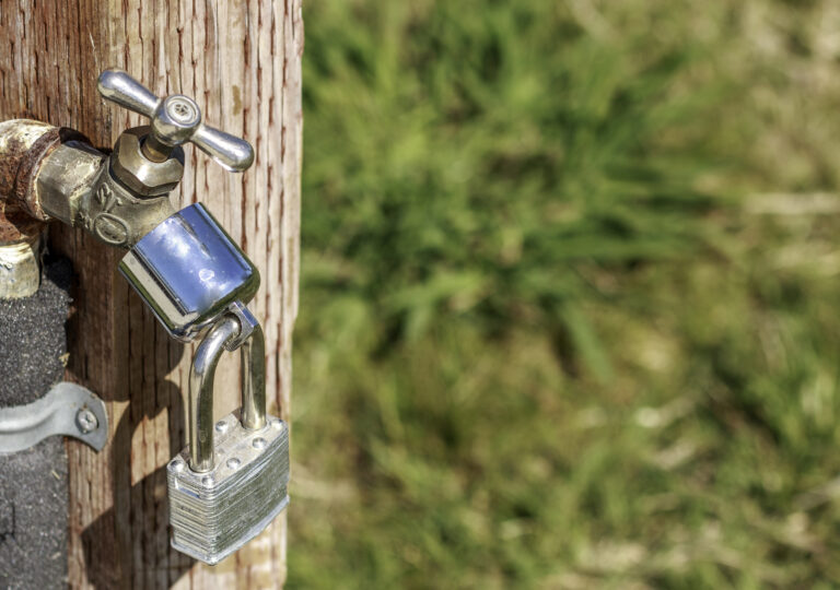 Locked,Water,Spigot,In,A,California,Park,Due,To,The