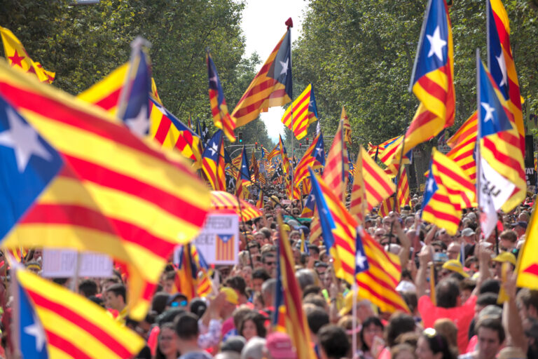 Barcelona,,Spain,ñ,September,11,,2018:,La,Diada,2018,,Barcelona