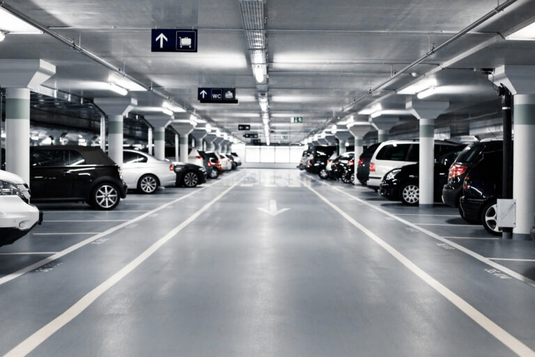 Underground,Parking,With,Cars.,White,Colors.