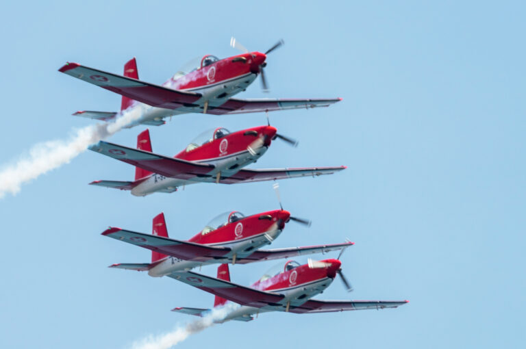 Torre,Del,Mar,malaga,spain;9-11-2022:,Four,Planes,Of,The,Swiss,Turboprop,Aerobatic