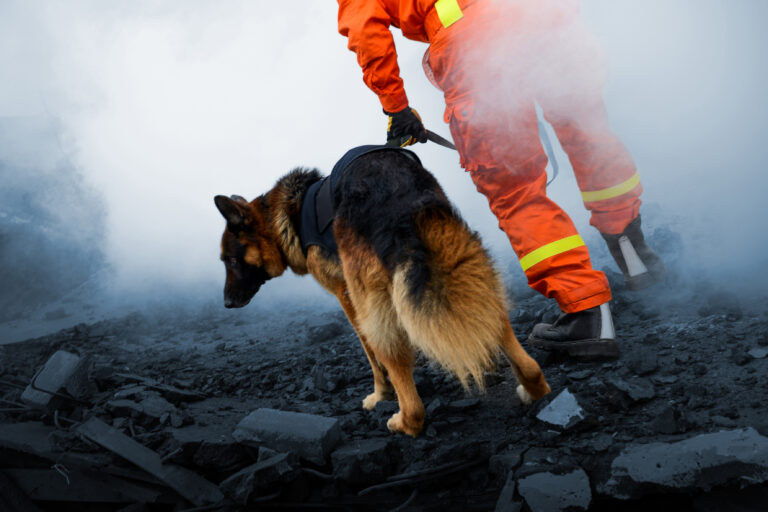 Search,And,Rescue,Forces,Search,Through,Destroyed,Building,With,The