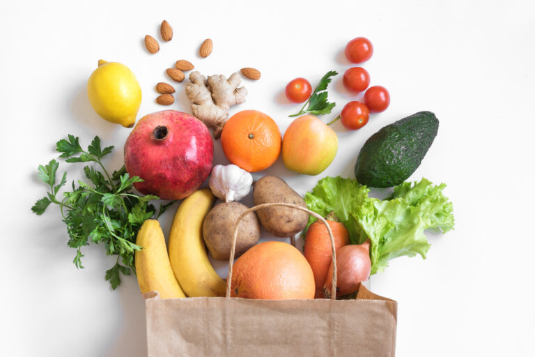 Healthy,Food,Background.,Healthy,Vegan,Vegetarian,Food,In,Paper,Bag
