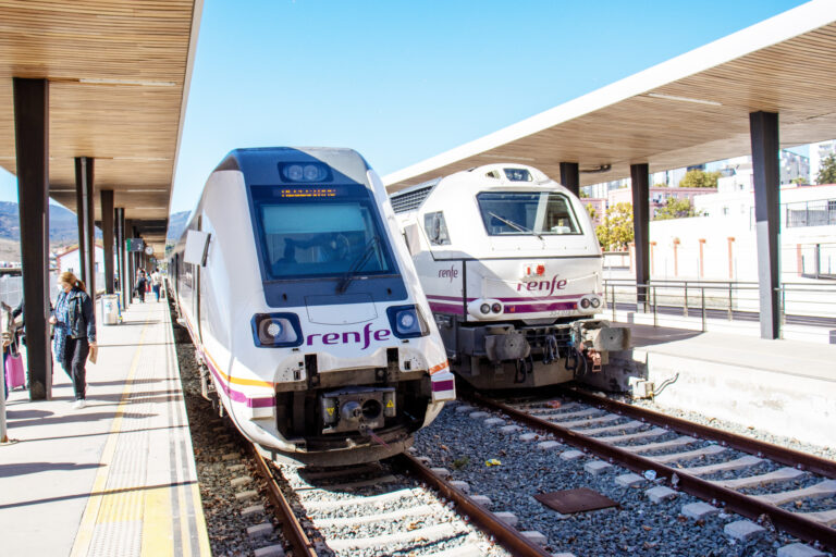 Algeciras,,Andalusia,,Spain,-,November,5,,2021,Two,Renfe,Trains