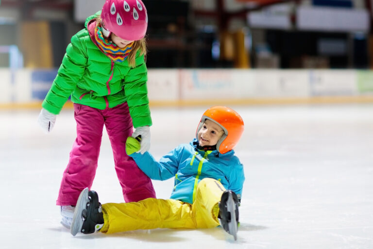 Child,Skating,On,Indoor,Ice,Rink.,Kids,Skate.,Active,Family