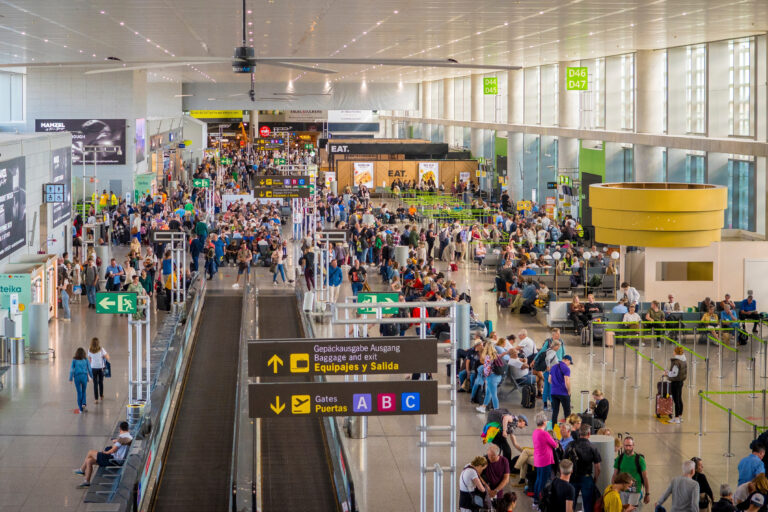 Malaga,,Spain,,April,2023:,High,Angle,View,On,The,Departure