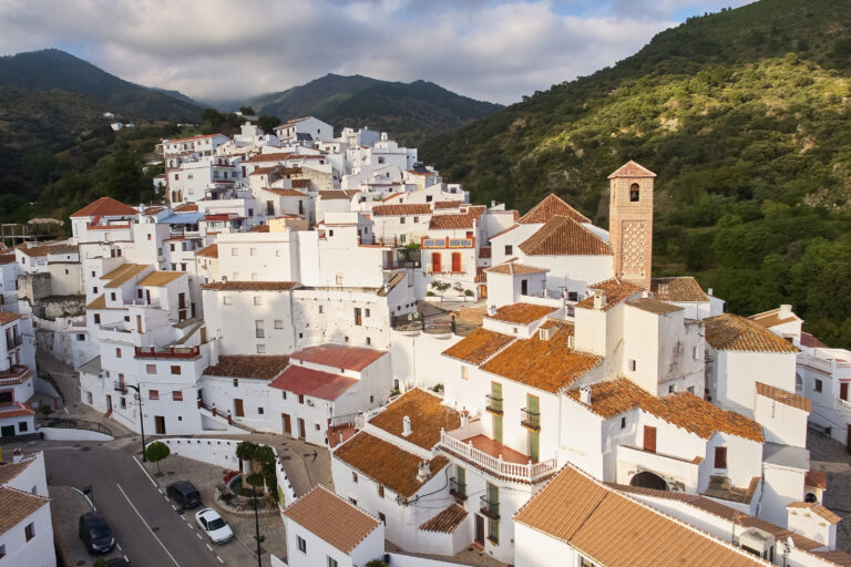 Sunset,In,Salares,Village,In,Malaga,,Spain