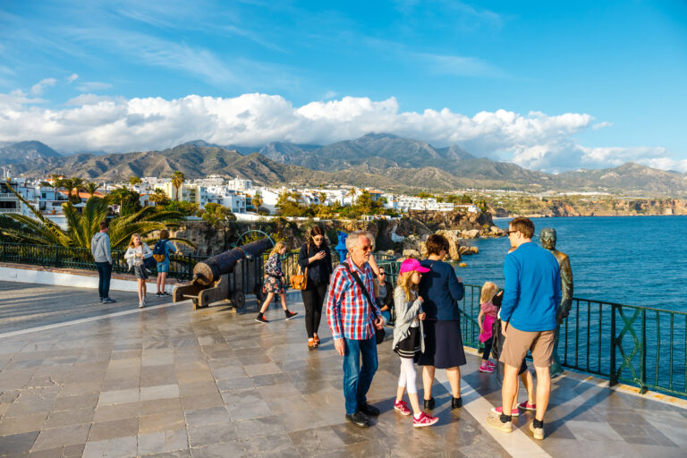 Nerja,,Spain,,April,03,,2018:,Sunny,View,Of,Mediterranean,Sea