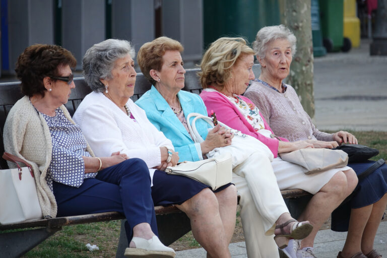 Bilbao,,Spain,-,August,2018:,Group,Of,Elderly,Women,Sitting
