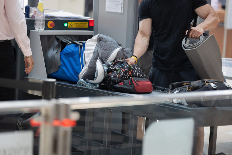 Bags,,Backpacks,,And,Personal,Effects,X-rayed,At,The,Access,Gate.