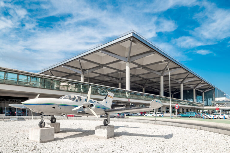 Malaga,,Spain.,Circa,November,2018.,Airplane,Outside,The,Airport