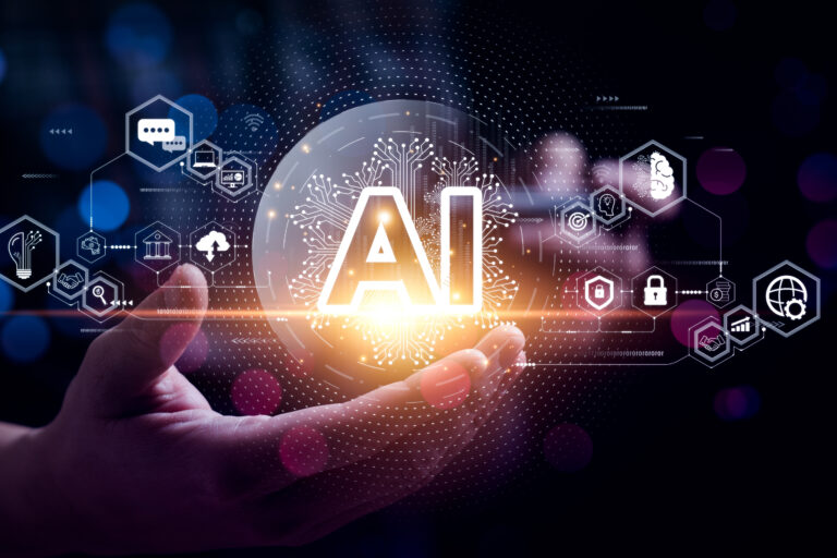 Businessman,Touching,The,Brain,Working,Of,Artificial,Intelligence,(ai),Automation,