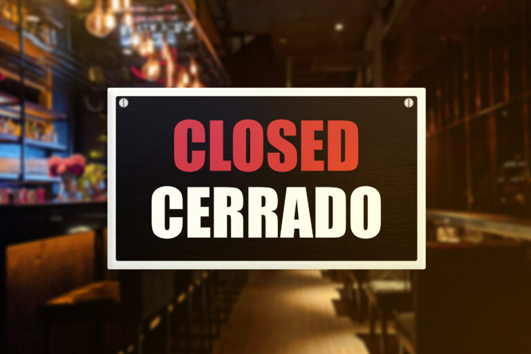 Closed,Sign,Of,A,Bar,Or,Pub.,With,English,And