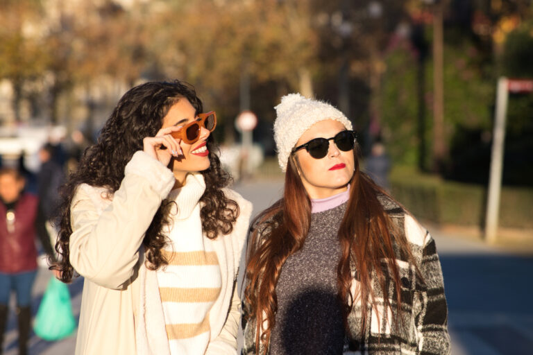 Two,Young,,Beautiful,,Spanish,Women,Who,Are,Friends,Dressed,In