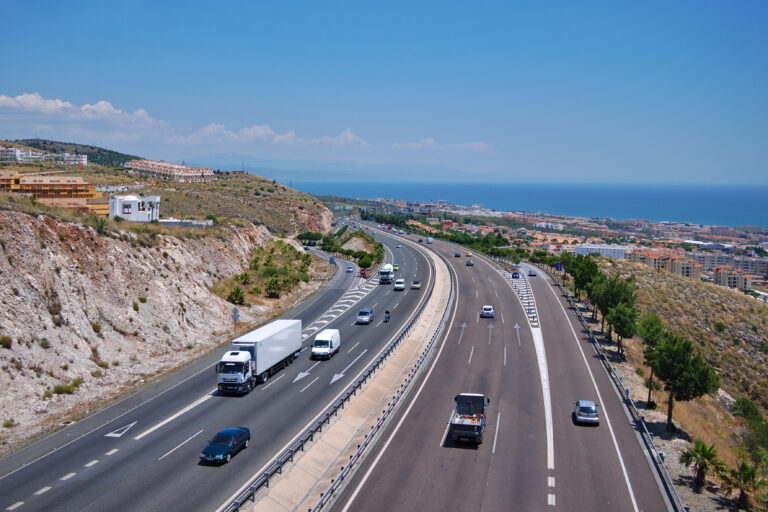 Benalmadena,,Spain,-,May,24,,2013:,Busy,Highway,Autopista,Ap-7