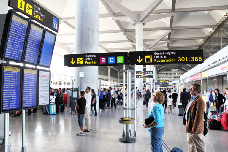 Malaga,,Spain,-,October,14:,Travelers,Wait,On,October,14,