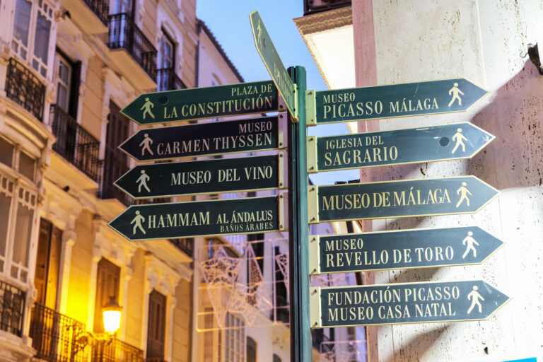 Signpost,In,The,City,Centre,With,Directions,To,Tourist,Attractions.in