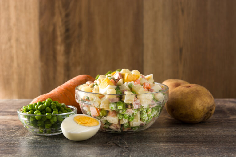 Traditional,Russian,Salad,And,Ingredient,For,Christmas.,Olivier,Salad,On