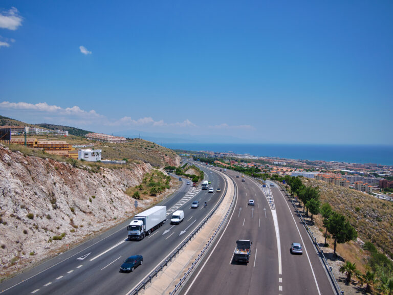 Benalmadena,,Spain,-,May,24,,2013:,Busy,Highway,Autopista,Ap-7