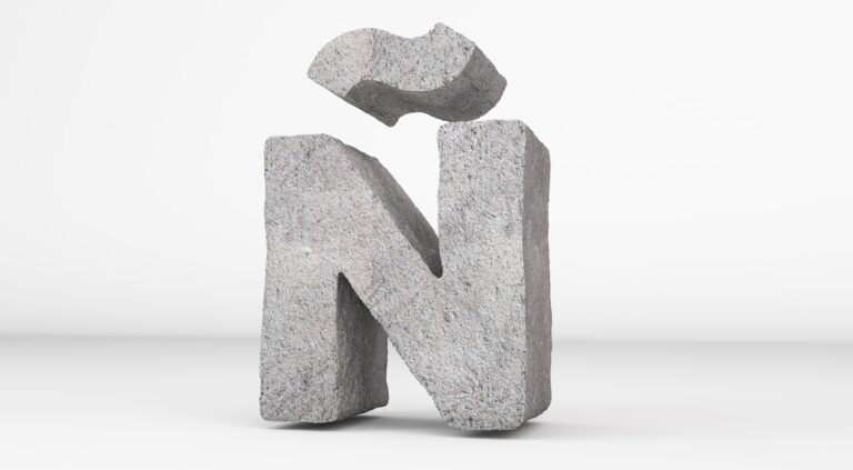 3d,Illustration,Letter,Ñ,With,Concrete,Texture